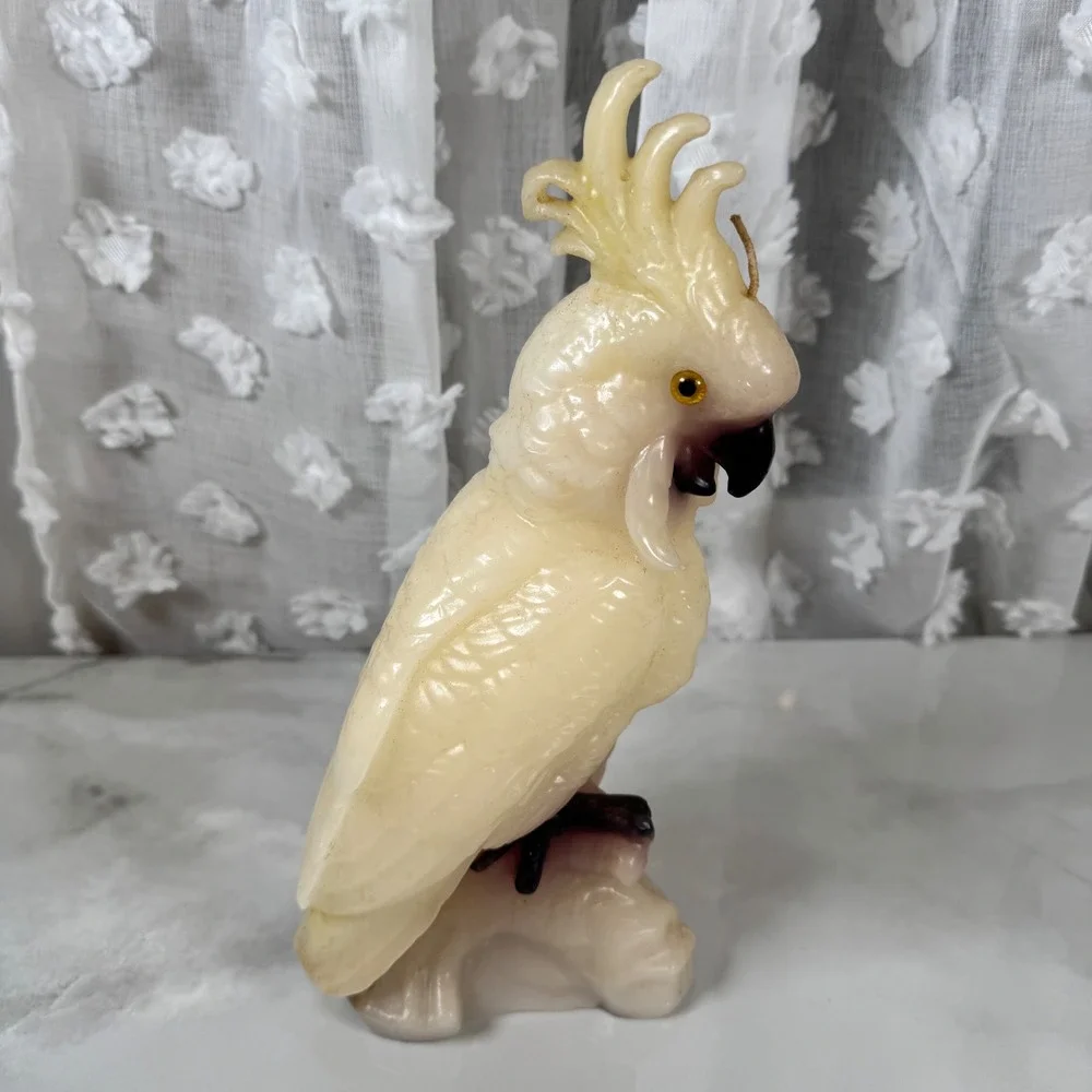 Vintage Cockatoo On Perch Wax Candle‎ Bird Novelty Kitschy